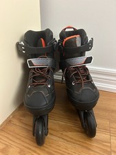 Roller Skates by Decathlon  Oxelo, Adjustable Sizes 3.5-6, Black/Orange