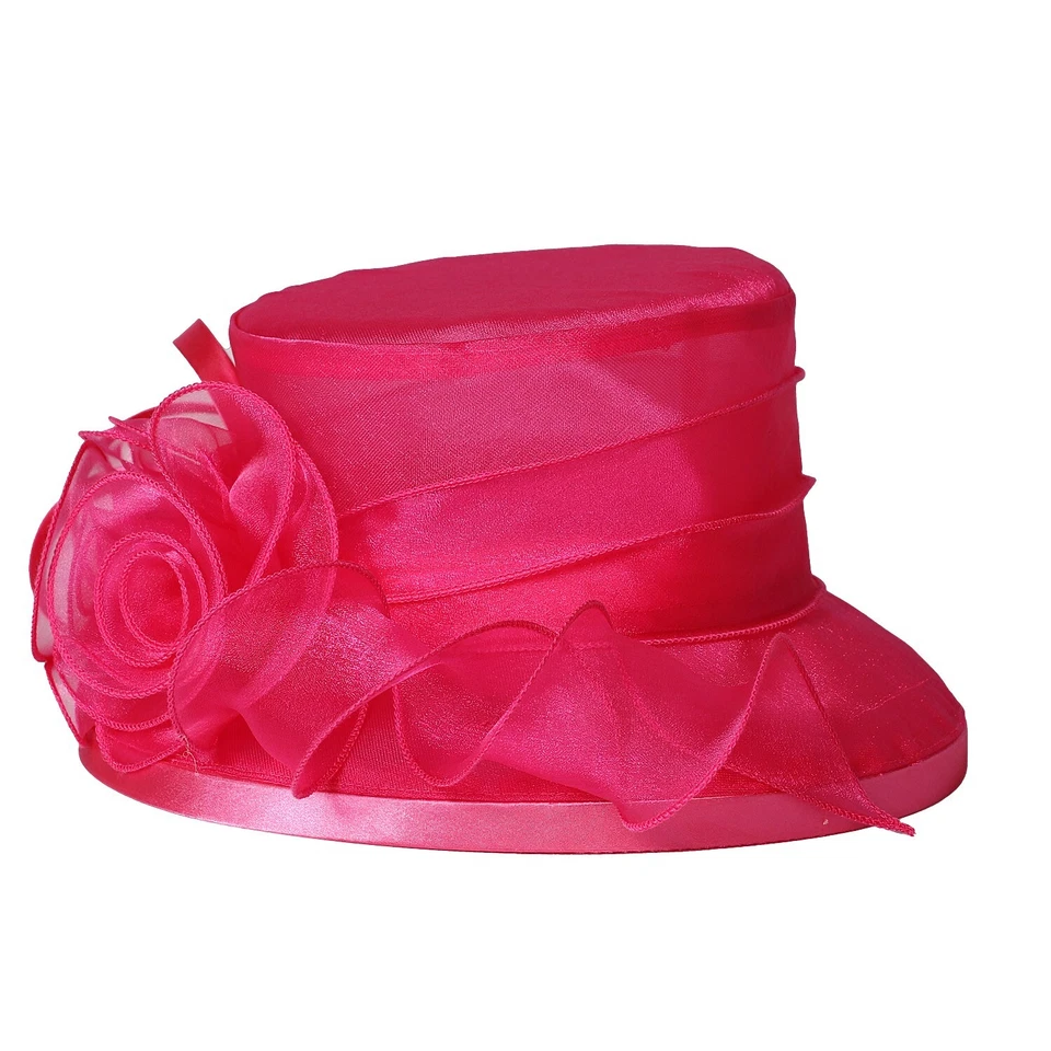 Sombreros Derby Rose Tea Party para Mujer Elegante Sombrero de Boda Flor Fascinadores Gorra Foto 4 de 4