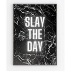 Affiche imprimée noir et blanc texte néon blanc Slay The Day A5,A4,A3 LIVRAISON GRATUITE