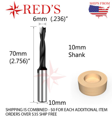 6mm X 70mm Right Carbide Line Boring Brad Point drill bit blum hinge CNC router