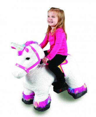 purple horn unicorn riding toy