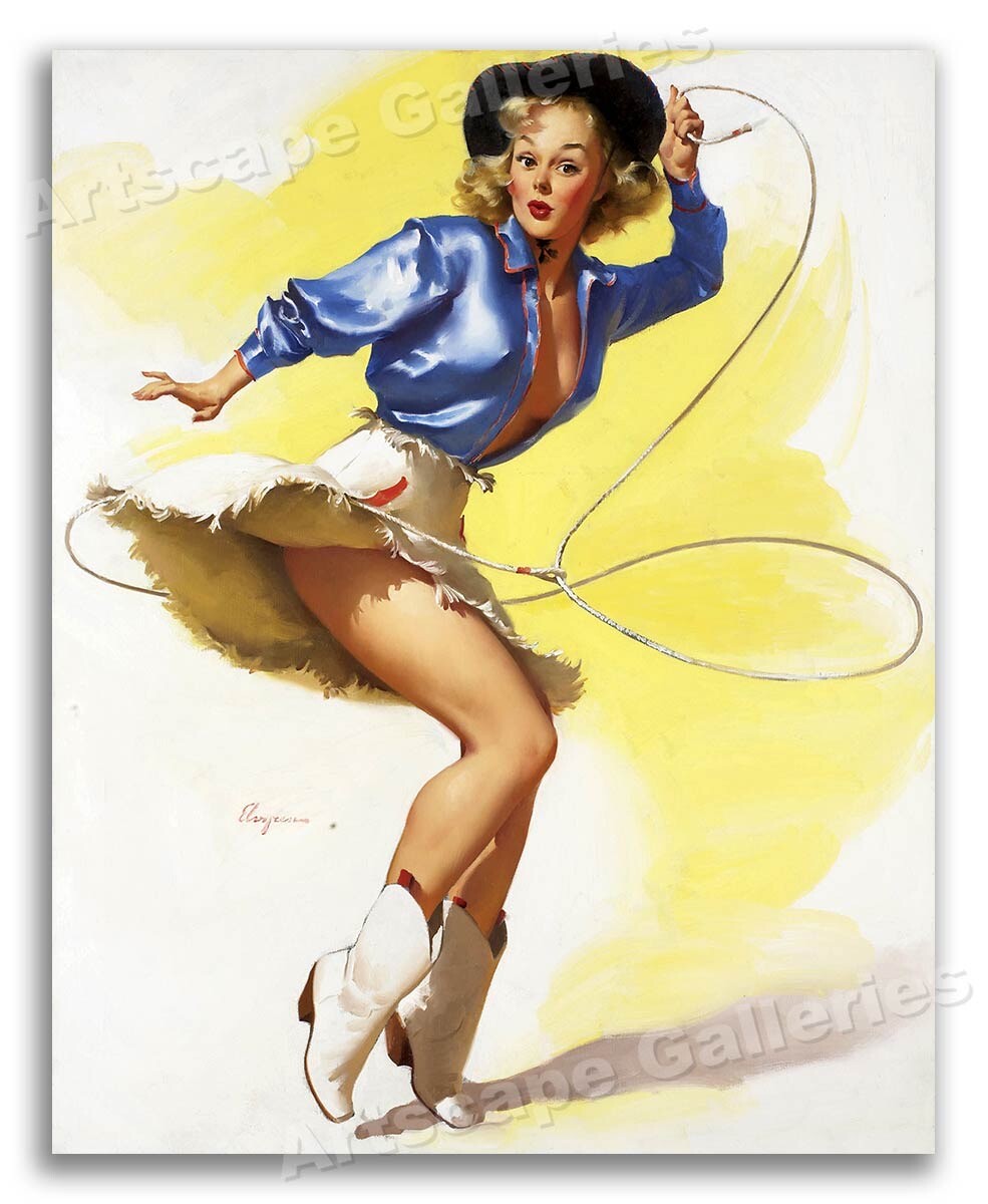 Gil Elvgren 1954 Sexy Pin-Up CowGirl 