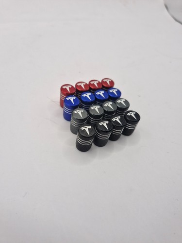 Aluminum High quality wheel dust caps set for Tesla in red/blue/black/grey - Picture 5 of 10