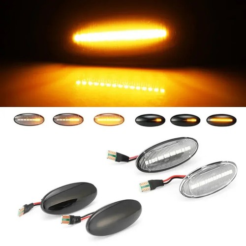 2X Sequental Smoked LED Sde Marker Sgnal Lght for Aud A4 S4 B6 B7