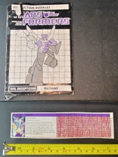 VTG 1980S G1 TRANSFORMERS OCTANE LOT TECH SPEC & INSTRUCTION BOOKLET