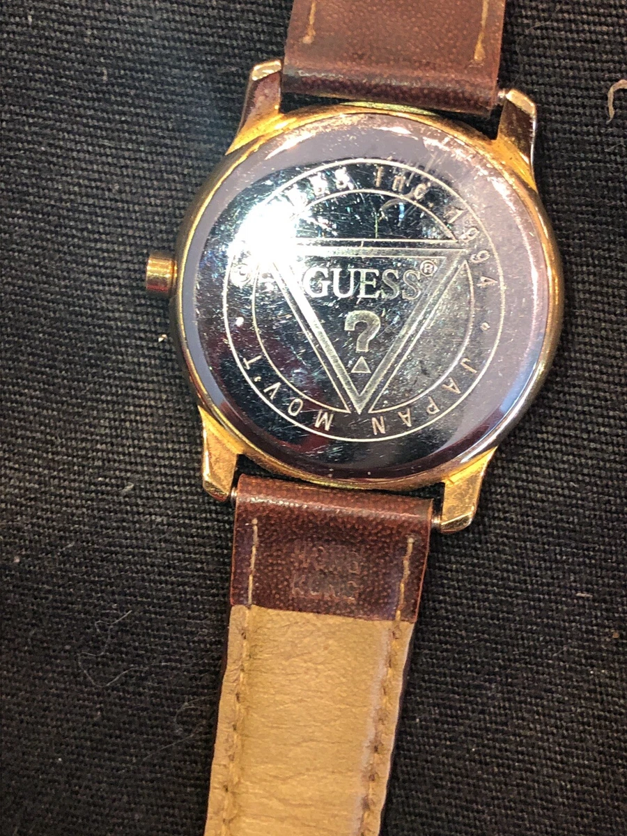 Leather guess clearance watch