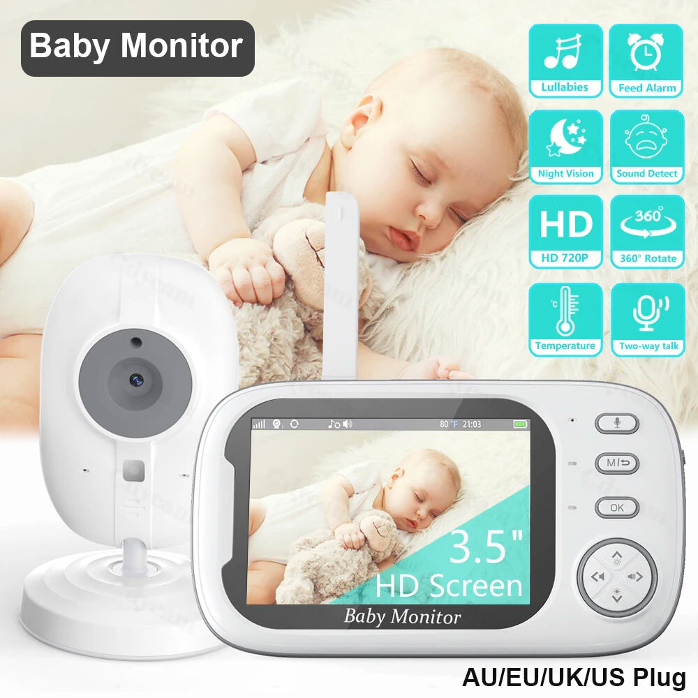 Wireless Video Baby Monitor with 3.5 Inch LCD Screen 2-Way Audio & Night Vision  -image