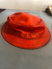 VINTAGE Orange Expanded Vinyl 7 1/2 USED Hat