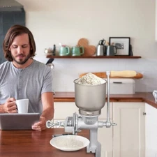 500# Grain Grinder Hand Cranking Operation Silver Home Use Corn Coffee Wheat NEW