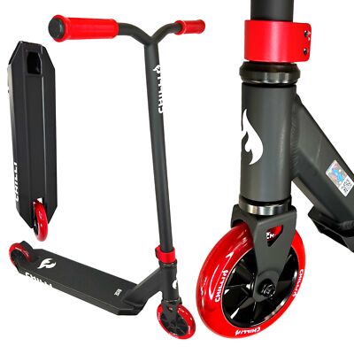 Chilli Pro Base S Stunt-Scooter Park-Trick-Tret-Roller H=79cm Schwarz/Rot