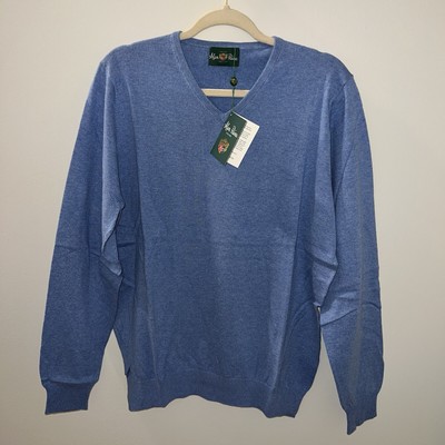 Alan Paine V-Neck Sweater New With Tags | Size M (50) | Steel Blue