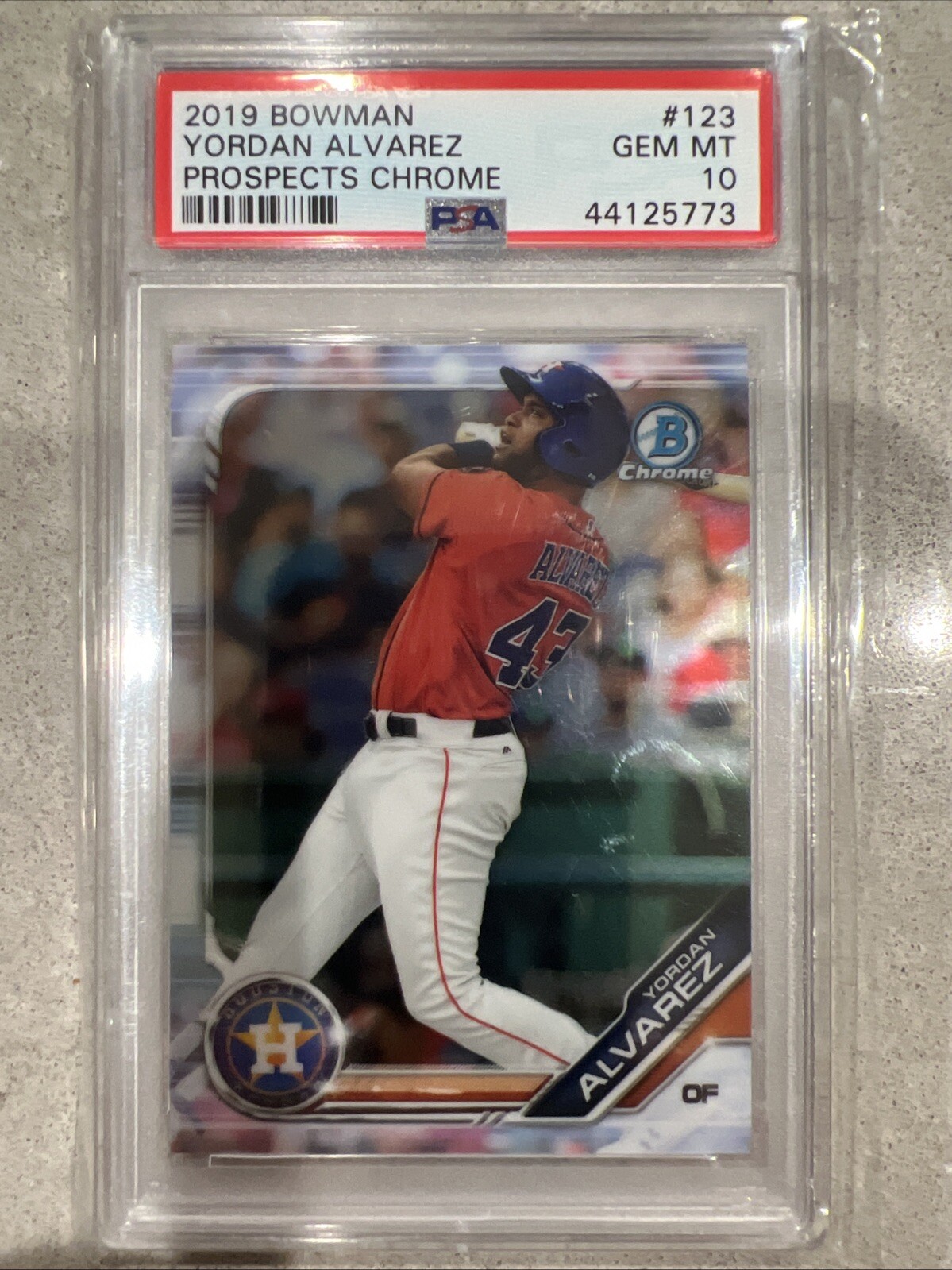 2019 Bowman Chrome Prospects #123 Yordan Alvarez RC PSA 10