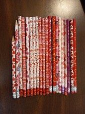 Valentines Holiday Pencils mixed Lot of 19 Wood Novelty Hearts Love