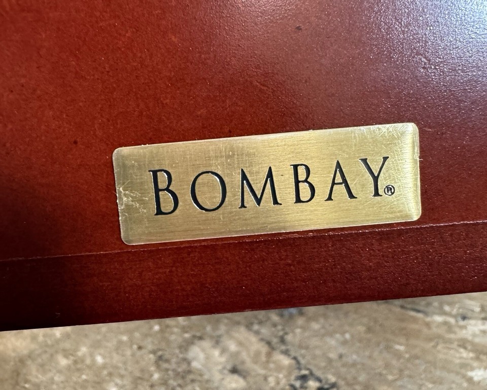 Vintage Mahogany Bombay Company 2 Drawer Flip Mirror Wooden Jewelry Box