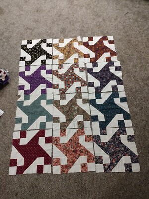 quilt squares from 1970's, 15 x 15  inches, quilting, quilt blocks 