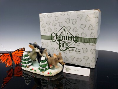 CHARMING TAILS Skating Party Christmas Figuring - Fitz & Floyd, Boxed