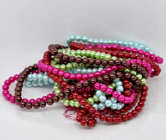120 x Round Glass Pearl Beads 6mm - Choose Colour  -  UK Seller - Image 1 of 1