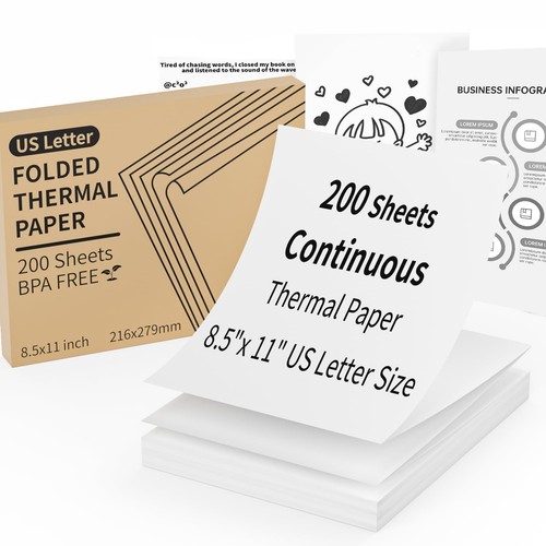 Continuous Thermal Printer Paper 8.5