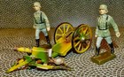 Prewar-Scarce-2 German Soldiers Pulling MG Cart-Lineol Elastolin Hausser — photo 4