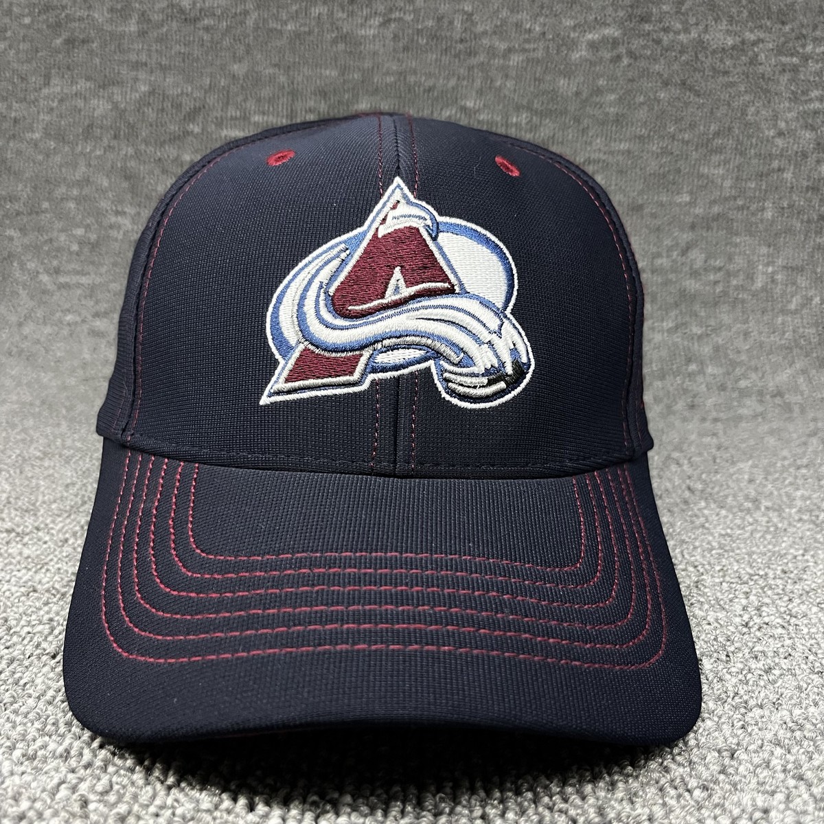New '47 Brand Colorado Avalanche NHL Fitted Baseball Cap Navy Red Stitching