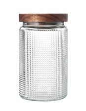 Vintage Glass Jars with Wood Lids - 34 OZ Airtight Storage Container for Kitc...