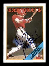 John Morris Autographed Signed 1988 Topps Card #536 St. Louis Cardinals