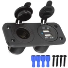 5V USB Car Cigarette Lighter Socket Splitter Charger Power Adapter Blue Light F