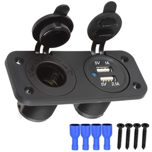 5V USB Car Cigarette Lighter Socket Splitter Charger Power Adapter Blue Light F