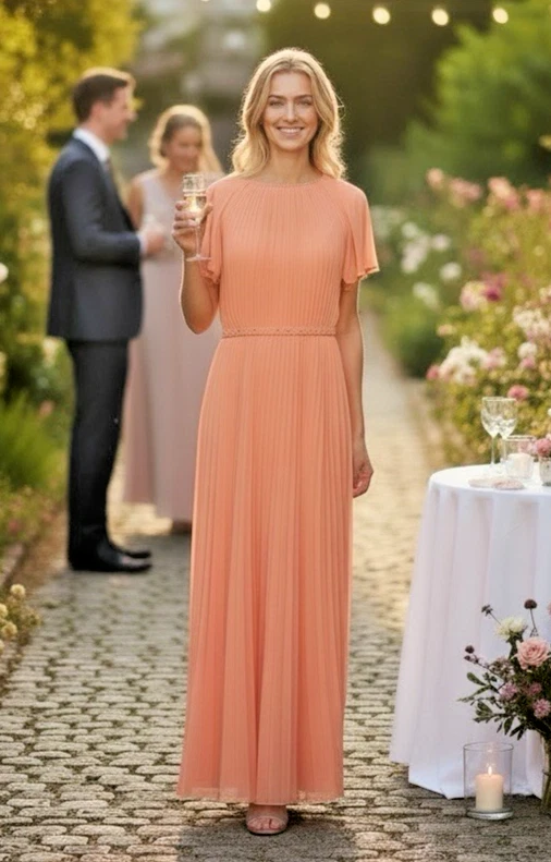 orange summer bridesmaid dresses Short Sleeve for sale Style:04651