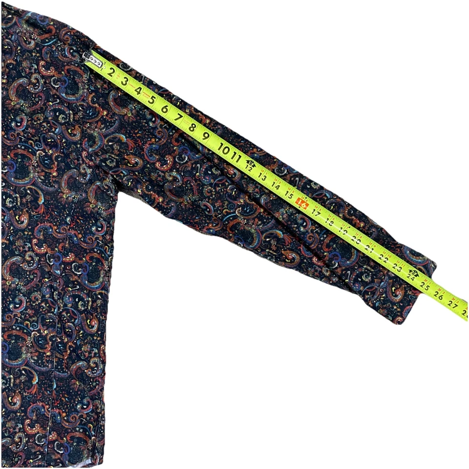 Jared Lang Paisley Print Textured Long Sleeve Shirt size XL 100% Cotton - Image 4 of 4