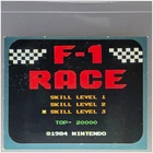 F-1 Race Nintendo 1984 Sticker No.72 Japan Vintage Card Collectible