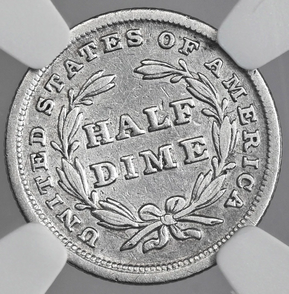 1838 H10C LIBERTY SEATED HALF DIME LG STARS NGC FINE DETAILS CLEANED 8404748-021 - Image 3 of 4