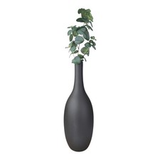 Designvase Keramik anthrazit 50cm groß Blumenvase schwarz Tischvase Bodenvase