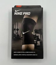 Nike Pro Closed Patella Knee Sleeve 2.0 Adult Unisex Medium Black NEW