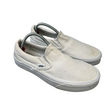 Vans Classic Slip-On Women's Size 7 White Low Top Skate Canvas Casual Comfort
