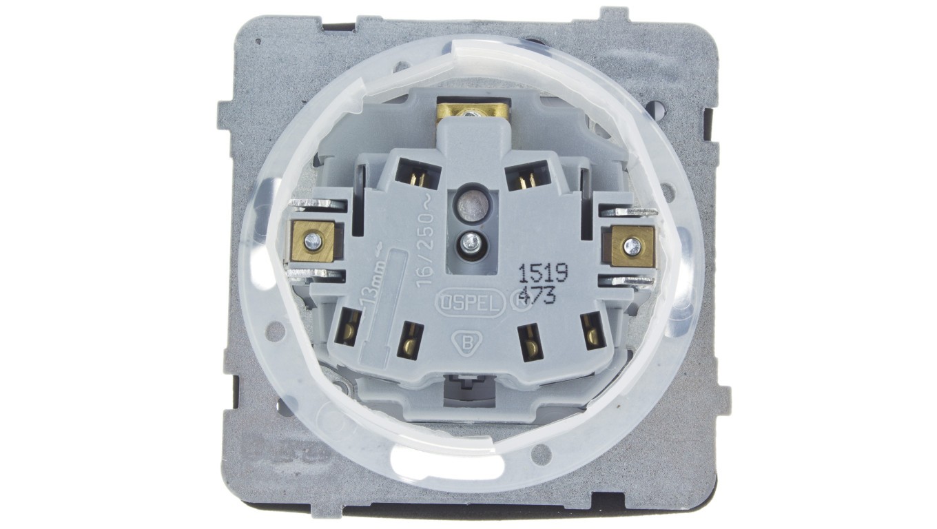 KARO Splashproof Socket with/u IP44 Flap White GPH-1SZ/m/00/w