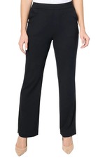 Isaac Mizrahi Live Women's Go To Knit Straight Leg Pants Black