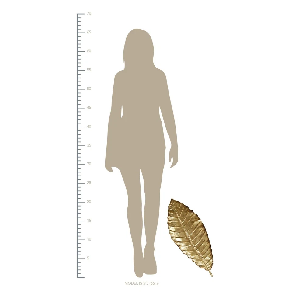 Stratton Home Decor Elegant Leaf Wall - Gold Metal, Nature-Inspired... - Image 4 of 4