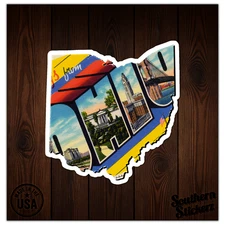 Ohio Vintage Map - Vinyl Decal Sticker - Car Window Laptop - ebn8882