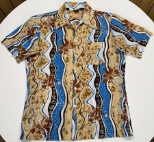 VTG Mens Joel California Shirt Floral Print 60s 70s Disco Dagger Collar  Large