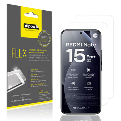 2x 3D Full Cover Schutzfolie für Xiaomi Redmi Note 15 Pro Plus Panzerfolie