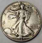 1938 P Walking Liberty Half Dollar - 90% Silver - Great For Albums - WL-38BH5