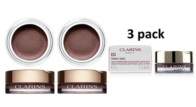 CLARINS OMBRE SATIN CREAM EYESHADOW New In Box 03 Purple Rain (3 PACK!)