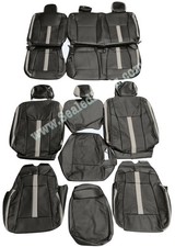 Black Gray Leather Seat Covers For 2015-20 Ford F-150 Xlt Supercrew F150 Grey