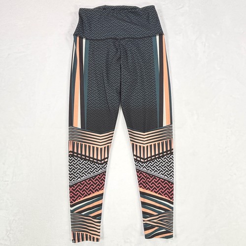 Onzie Flow High Rise Leggings Womens Small Black Multi Geometric Tribal Print