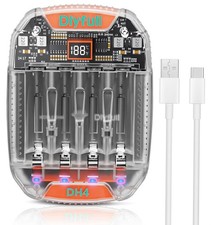 AA/AAA Battery Charger, 1.5V Li-ion  1.2V NiMH/NiCD, USB-C Fast Charging. NEW 