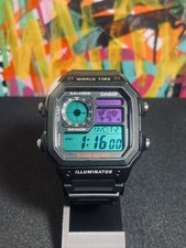 Custom Casio world time AE1200 purple and teal