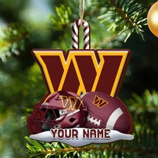 Personalized Washington Team Commanders Sport Christmas Ornament, For Gift Fan