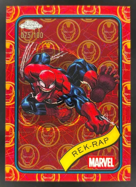2025 Topps Chrome Marvel Iron Man Red & Gold Lazer Refractor #54 Rek-Rap /100