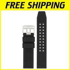 23mm Black/Silver Watch Band - Stainless Steel Clasp